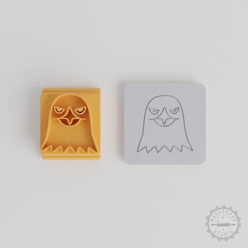 Eagle Stamp Tile Set, 5 Sizes for Clay, Cookies, Fondant, Wildlife Bird Design