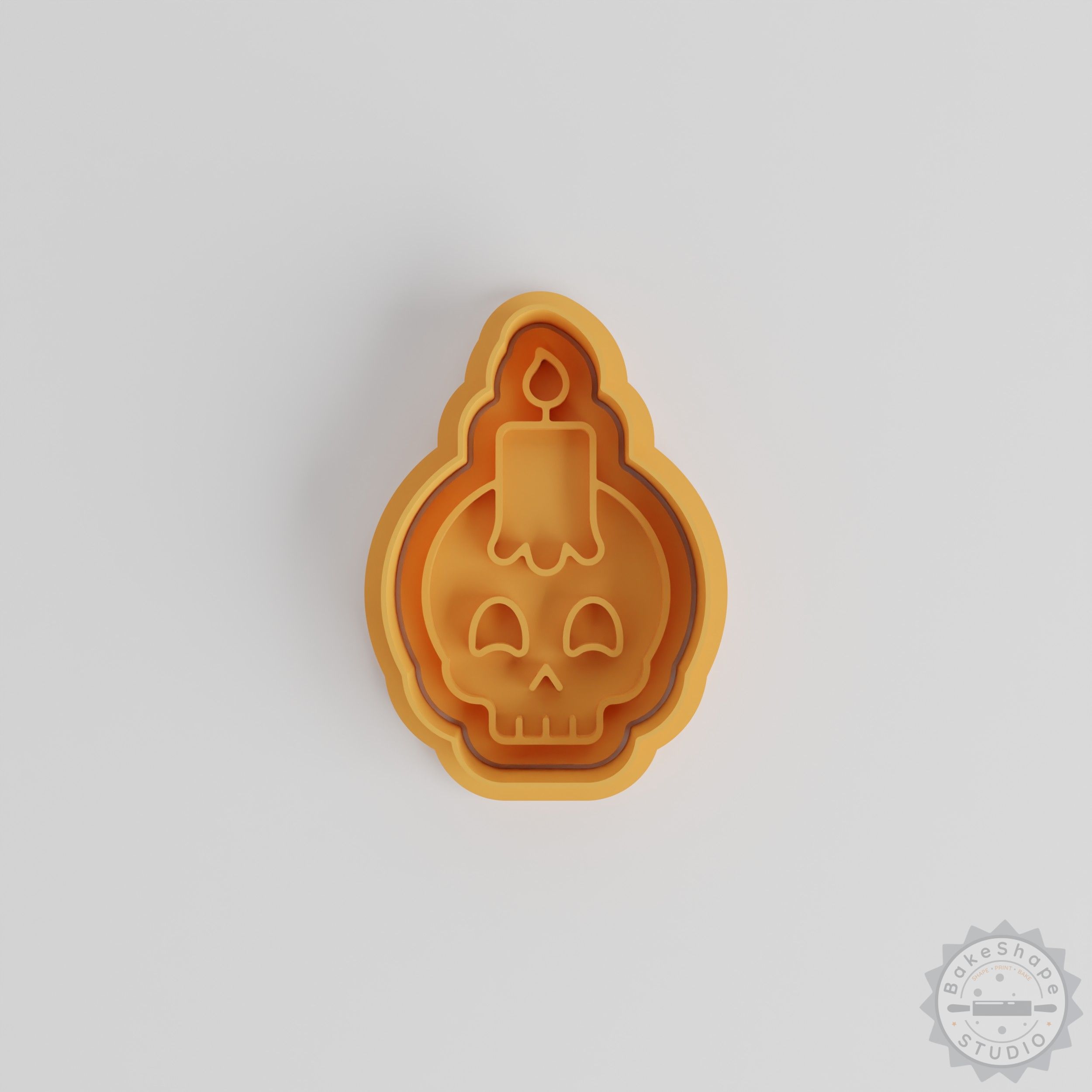 Skull Candle Shape Cutter and Stamp Set, Perfect for Cookies and Fondant, 6-Piece, Scary Spooky Gothic Design