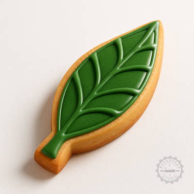 Decorated example 1 of Leaf Shape Cutter and Stamp Set, Perfect for Cookies and Fondant, 6-Piece Pack in S/M/L Sizes