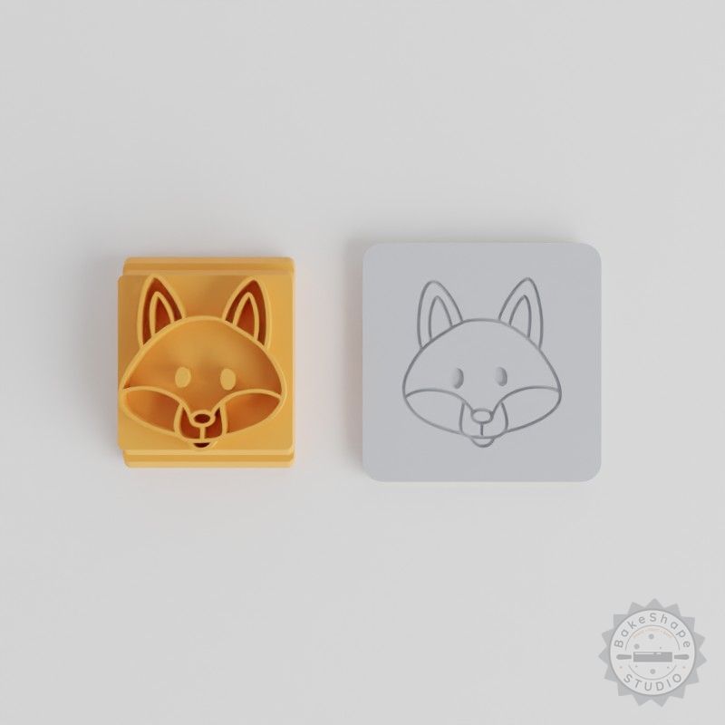 Fox Stamp Tile Set, 5 Sizes for Clay, Cookies, Fondant, Animal Wildlife Motif