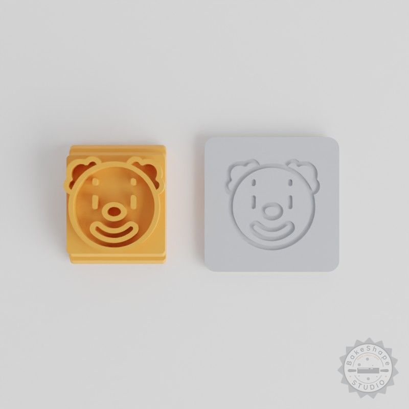 Clown Stamp Tile Set for Clay, Cookies, Fondant - 5 Motif Sizes (20-40mm)