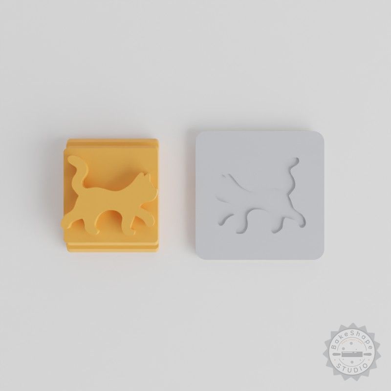 Cat Stamp Tile Set, 5 Motif Sizes (20-40mm), Perfect for Clay, Cookies, Fondant