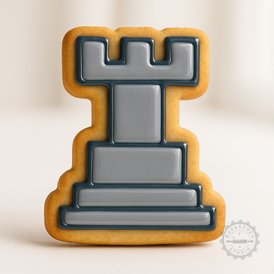 Decorated example 1 of Chess Shape Cutter & Stamp Set, Perfect for Cookies & Fondant, 3 Sizes, 6 Pieces