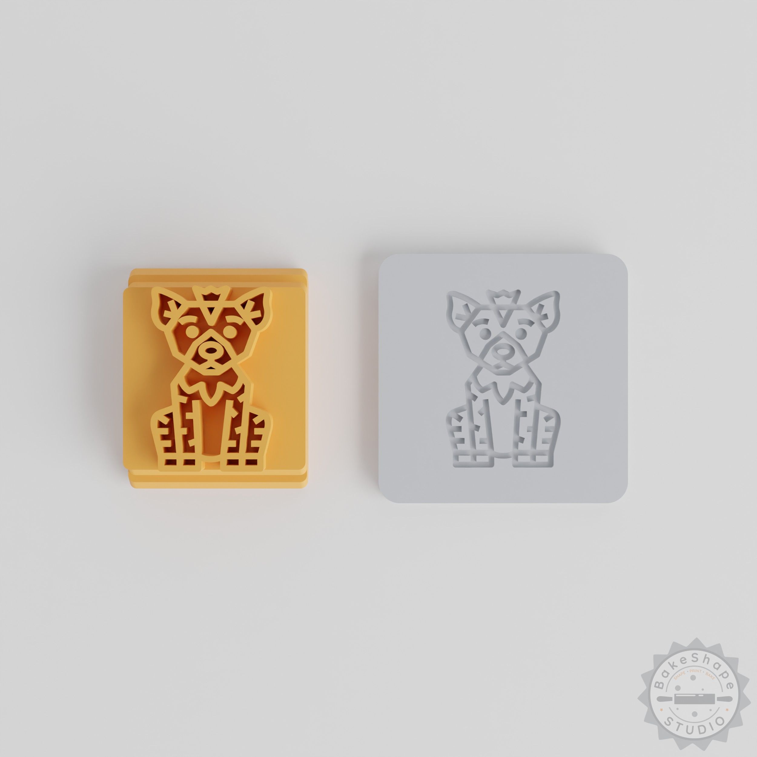 Hyena Stamp Tile Set, 5 Animal Motif Sizes, Perfect for Clay, Cookie, Fondant Crafting