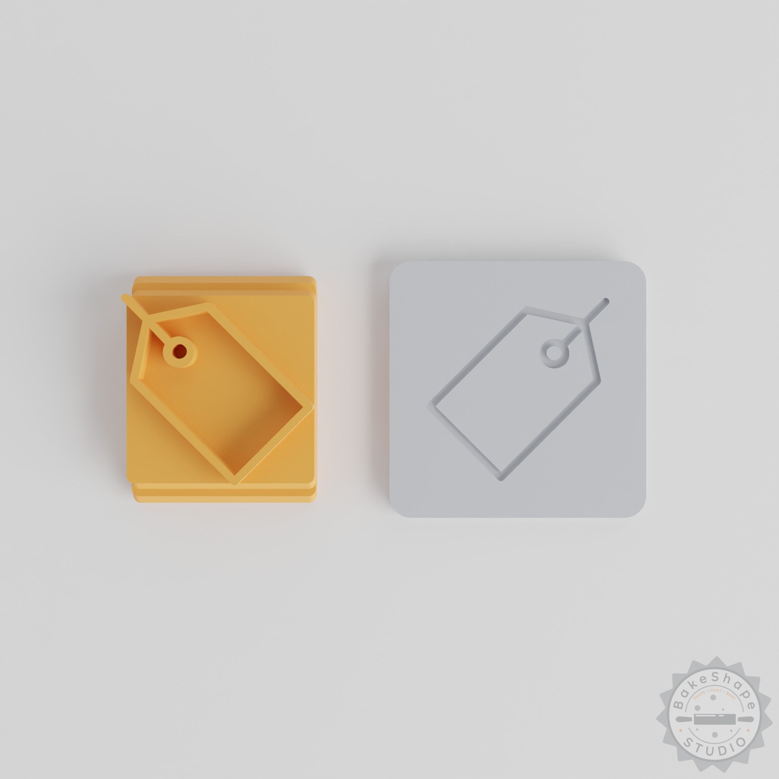 Shopping Tag Stamp Set, 5 Sizes Stamp Tiles for Clay, Cookies, Fondant, Soft Materials