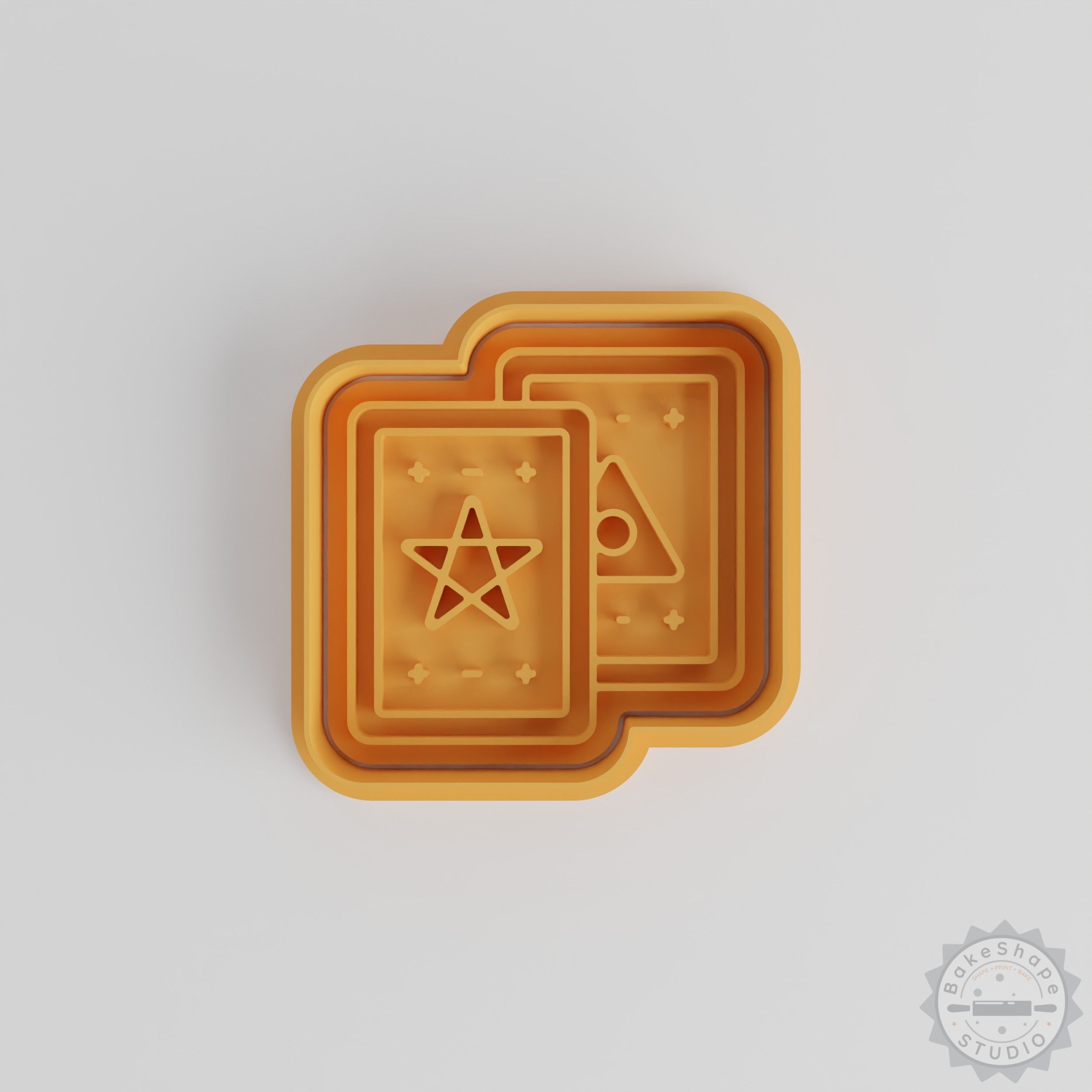 Spooky Tarot Card Shape Cookie Cutter & Stamp Set, 6-Piece, S/M/L Sizes, Perfect for Fondant