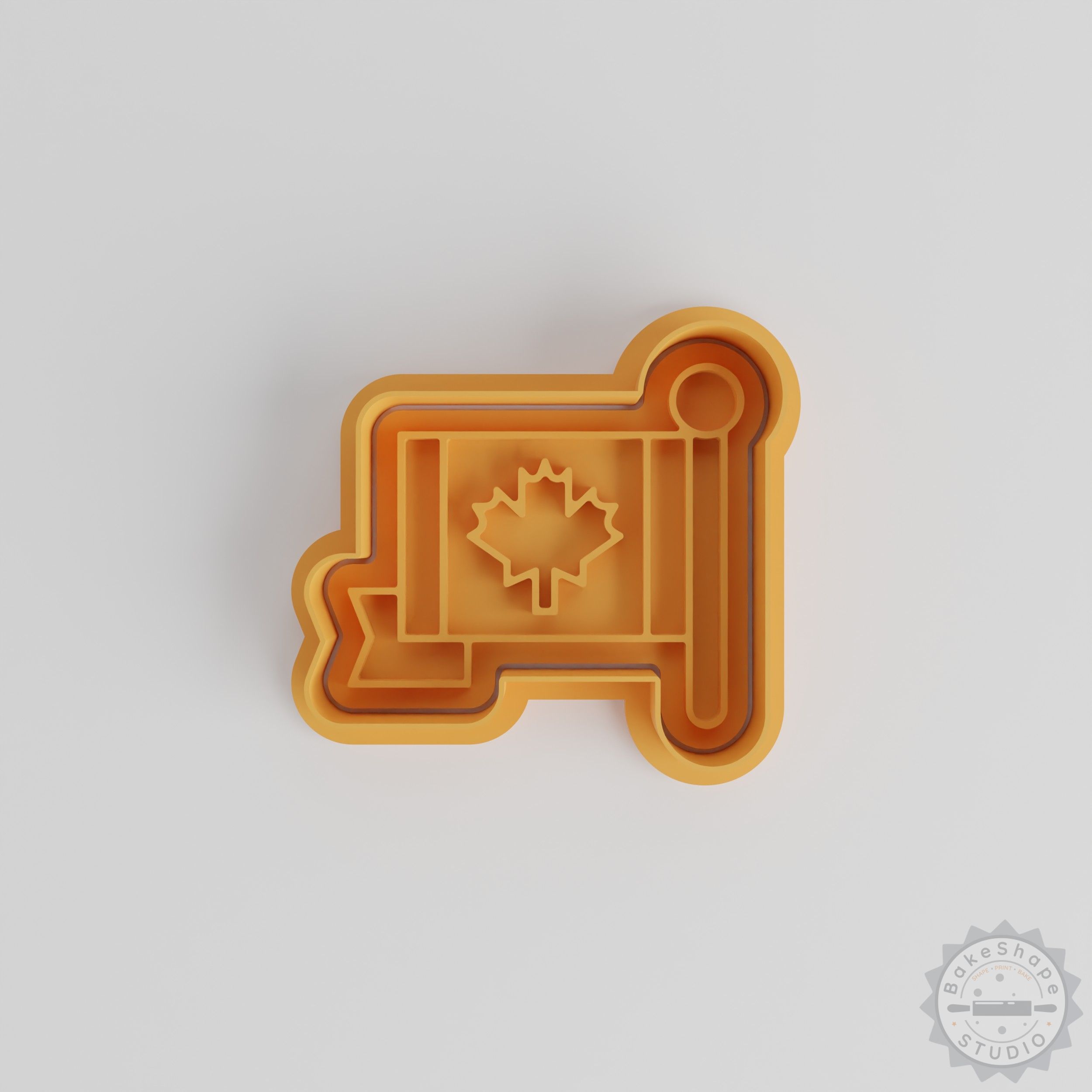 Flag Cookie Cutter & Stamp Set, 6-Piece, Maple Leaf Design, S/M/L Sizes, Perfect for Fondant & Baking
