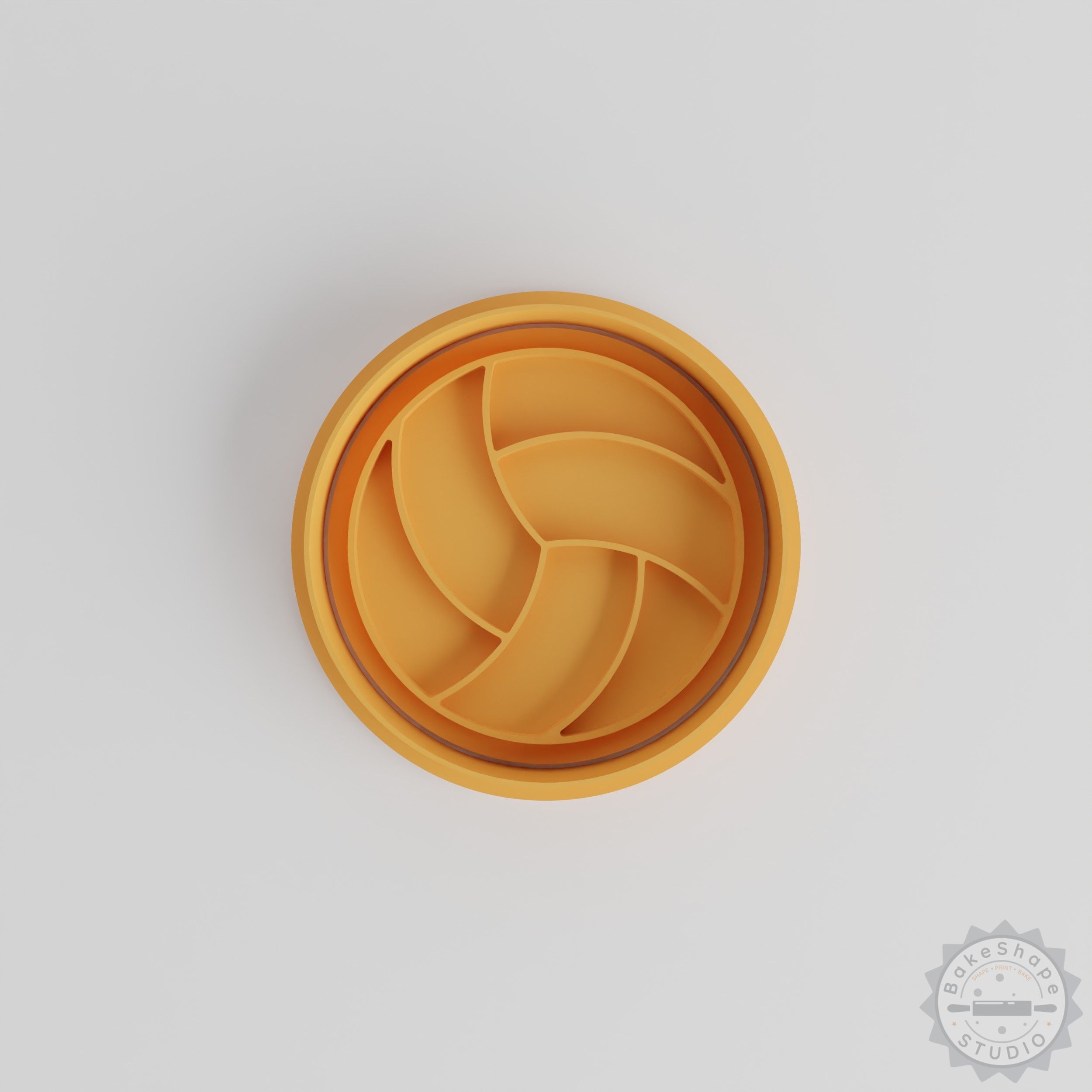 Volleyball Shape Fondant Cookie Cutter, Stamp Set, 6 Piece, S/M/L Sizes for Sport Ball Cookies