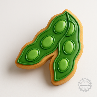 Decorated example 1 of Soybean Shaper Set, 6-Piece Shape Cutter and Stamp for Cookies and Fondant, Includes S/M/L Sizes
