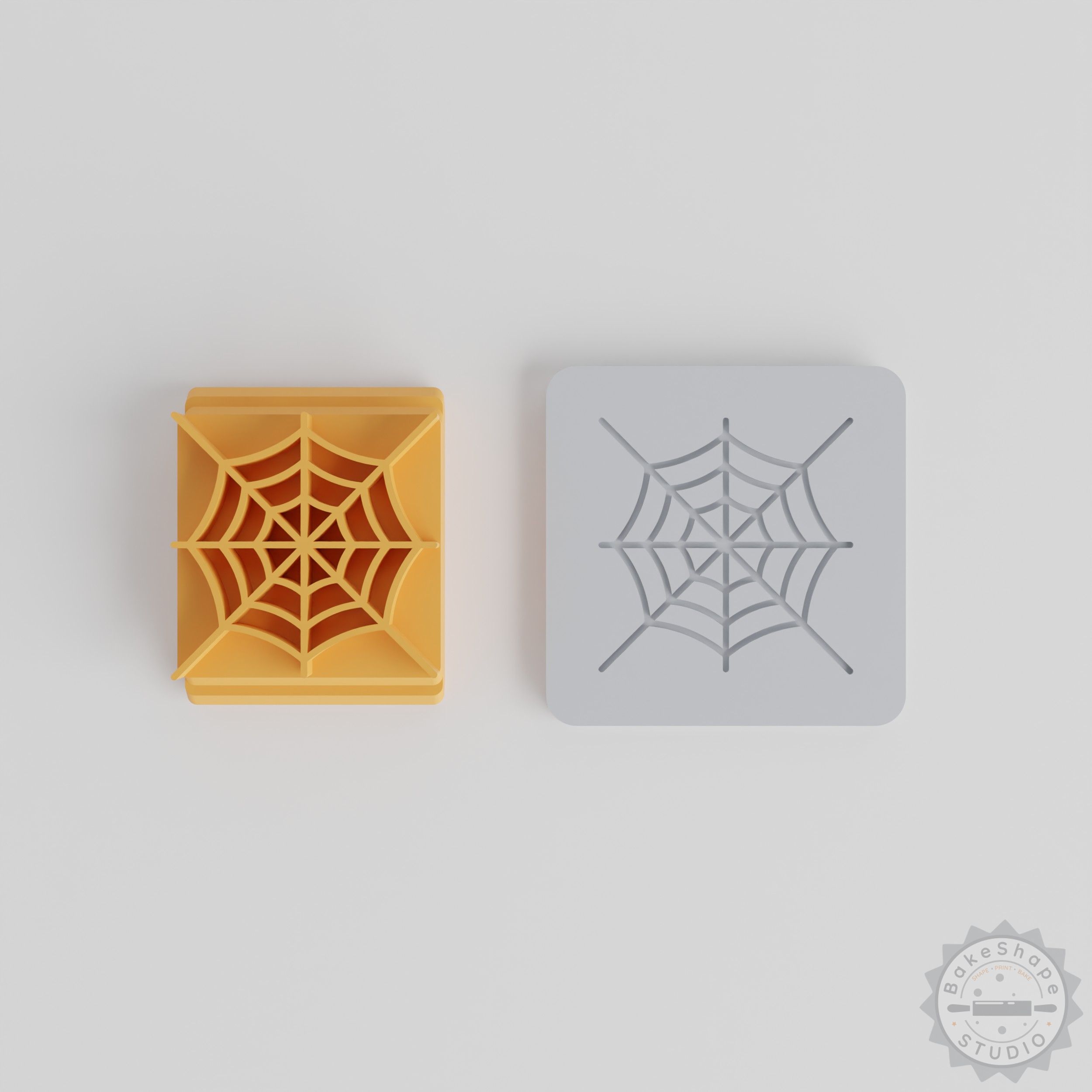 Spiderweb Stamp Tile Set, 5 Sizes for Clay, Cookie, Fondant Decoration, Halloween Party, Gothic Web Design