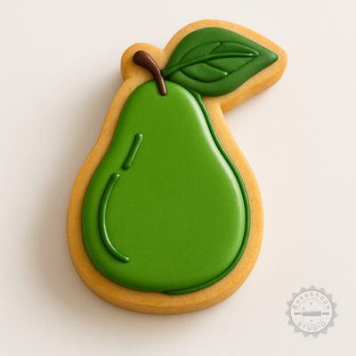 Decorated example 1 of Garden Fresh Pear Shape Cutter & Stamp Set, 6 Pieces, Perfect for Cookies & Fondant, 3 Sizes