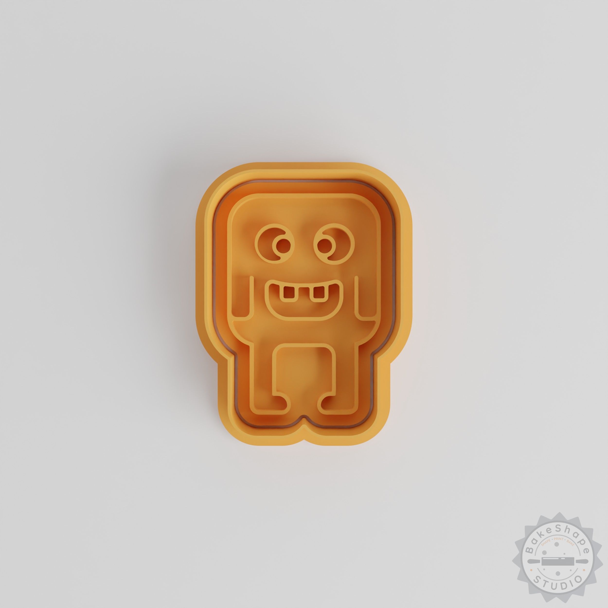 Square Monster Cookie Cutter and Stamp Set, 6-Piece, Fun Baking Decoration Tool