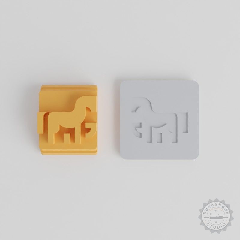 Horse Stamp Tile Set - 5 Sizes for Clay, Cookies, Fondant, Soft Materials