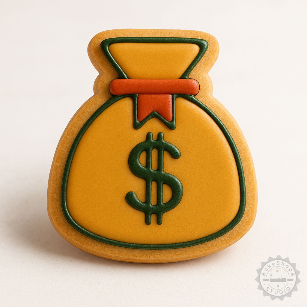 Sack shape cookie cutter and stamp STL for 3D printing in small, medium, and large sizes