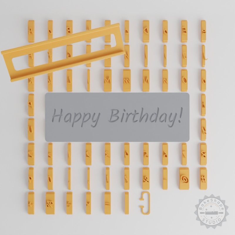Kalam Font Tiles Set, 1/2" Letter Stamps for Clay, Cookies, Fondant, 80-Piece Craft Kit