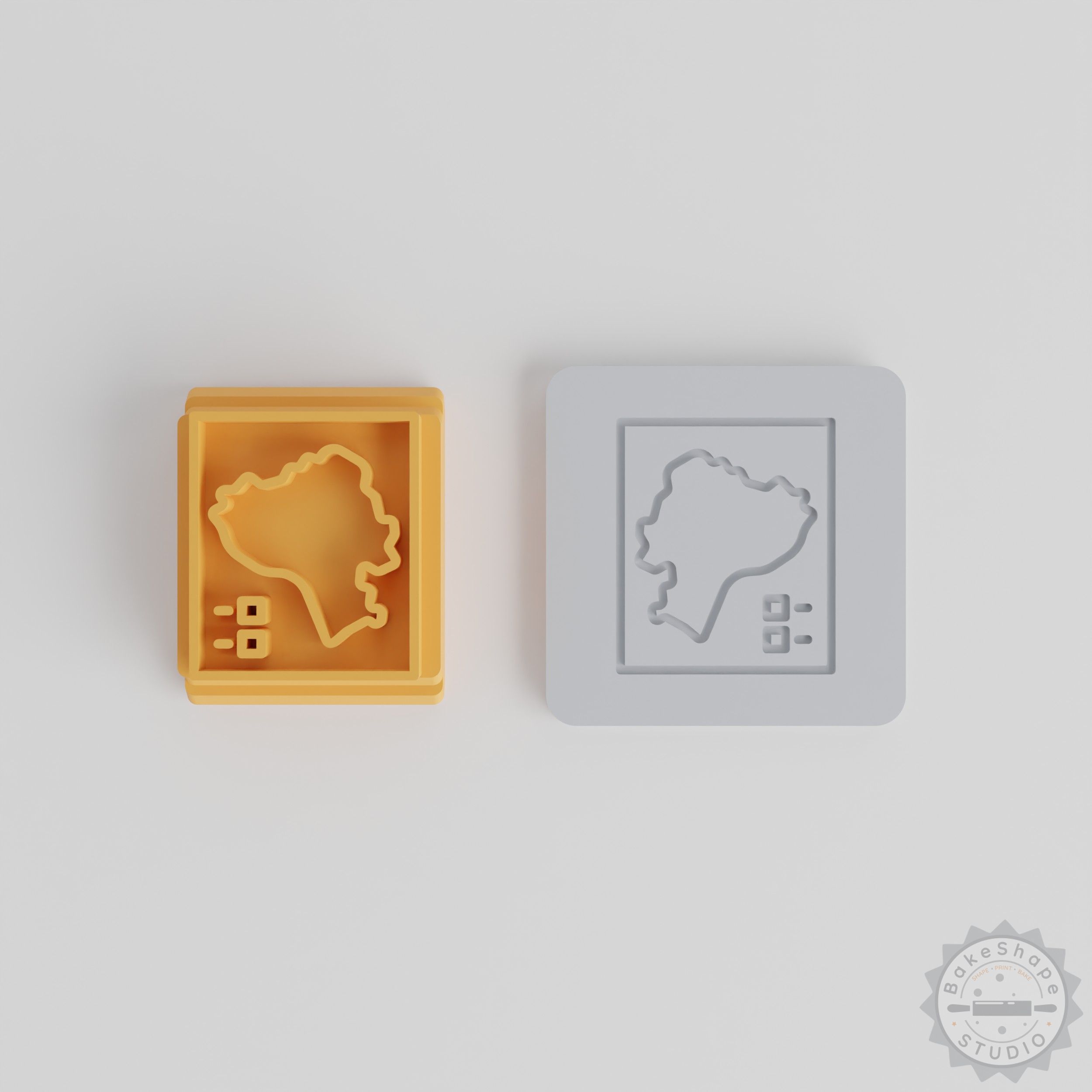 Map Stamp Tile Set, 5 Sizes for Clay and Cookies, Perfect for Crafts