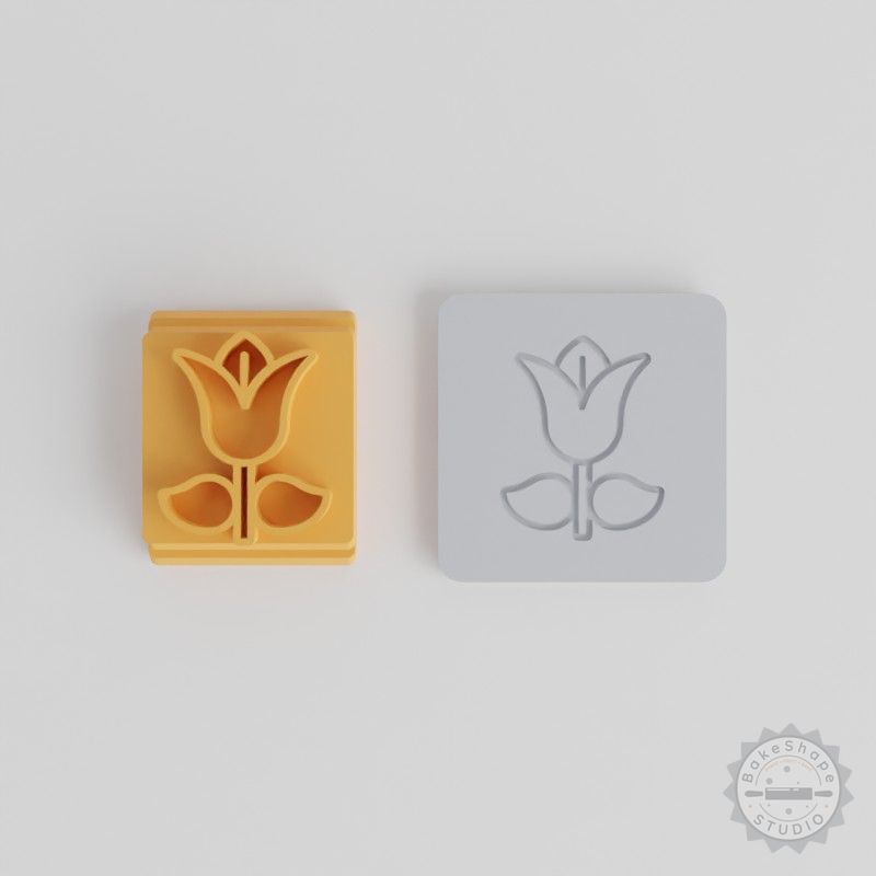 Tulip Stamp Tile Set, 5 Sizes for Clay, Cookies, Fondant, and Soft Materials