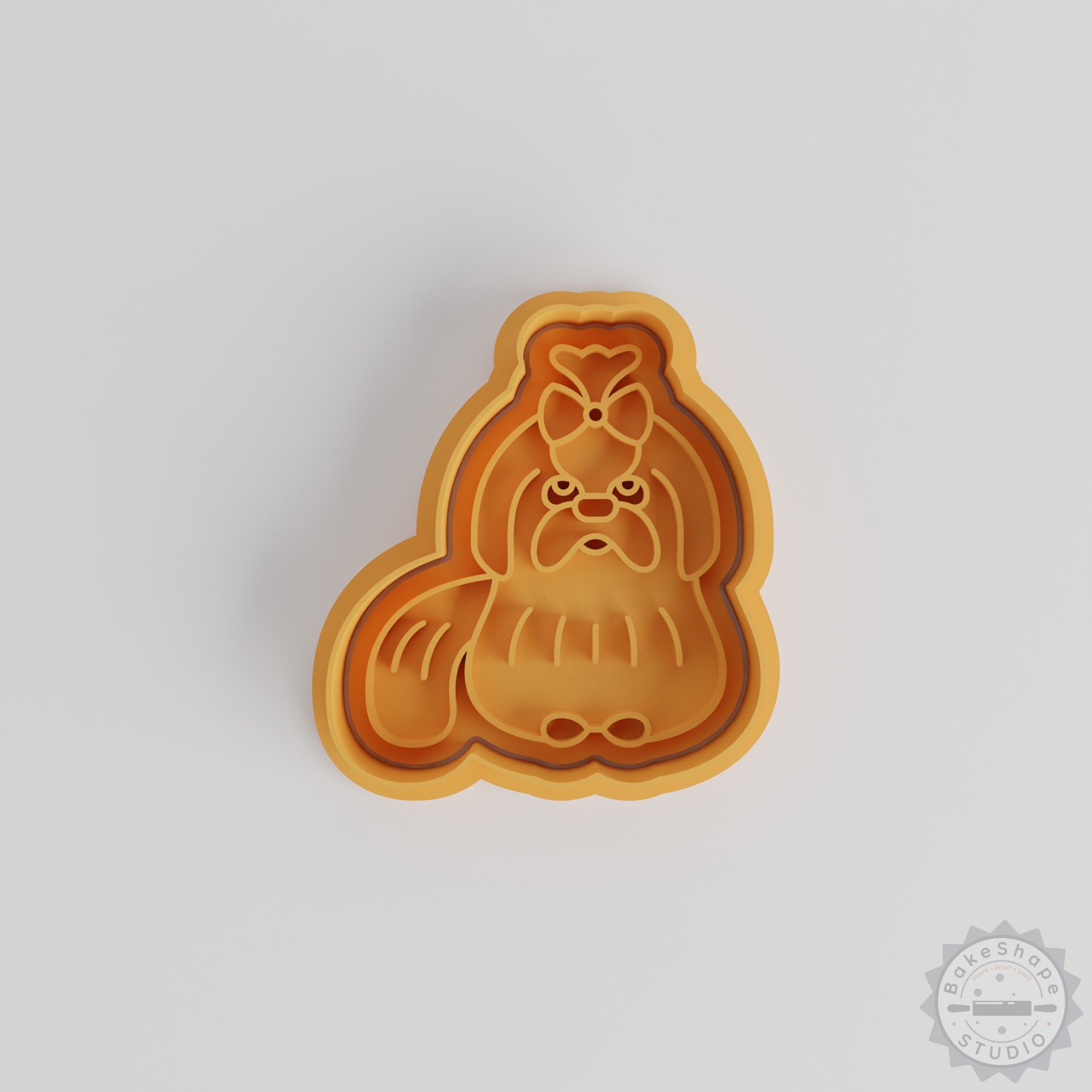 Shih Tzu Cookie Cutter and Stamp Set, Pet Canine Shape Molds, 6-Piece Fondant Decorating Kit