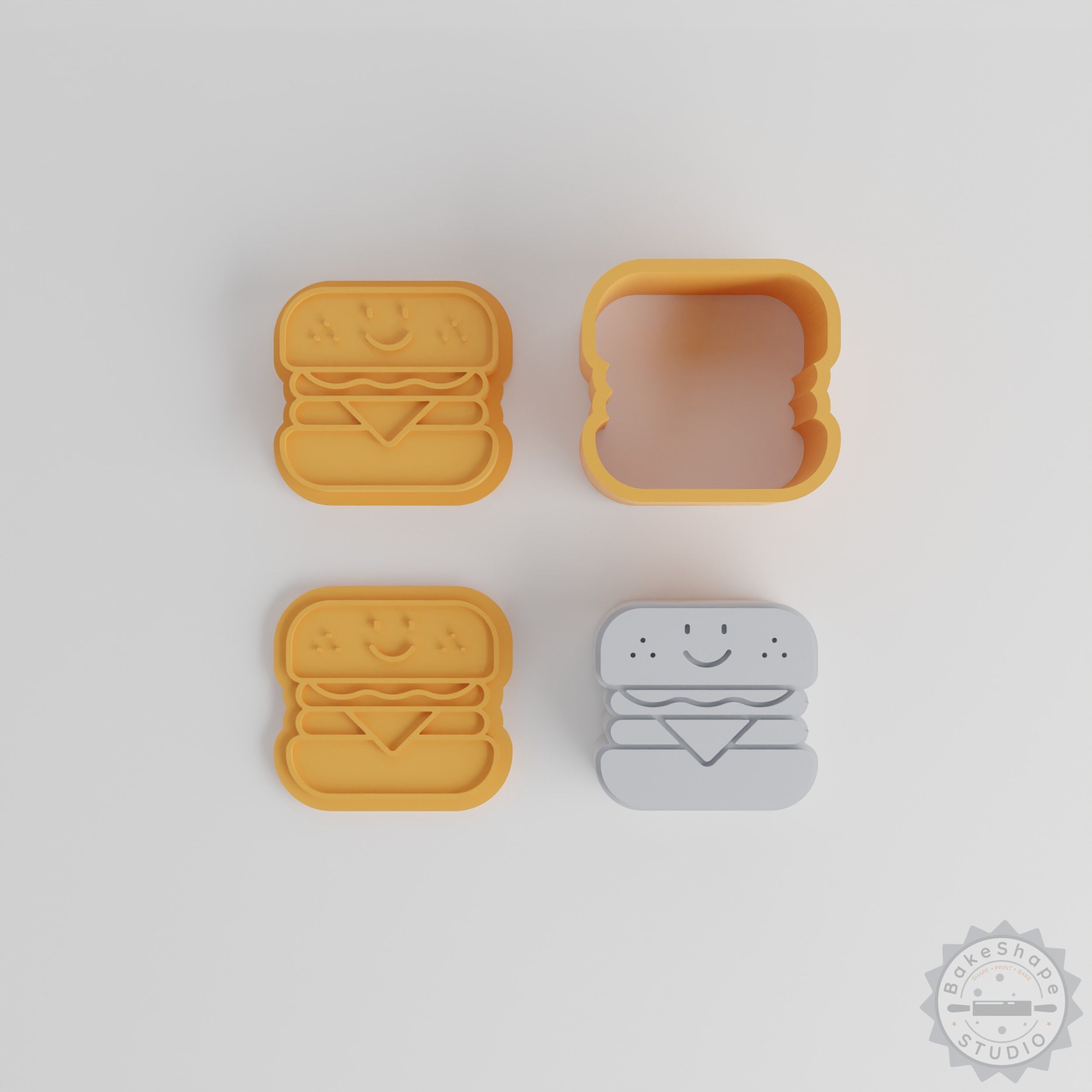 Burger Bath Bomb Mold Set, Fast Food Theme, 12 Pieces, 4 Sizes