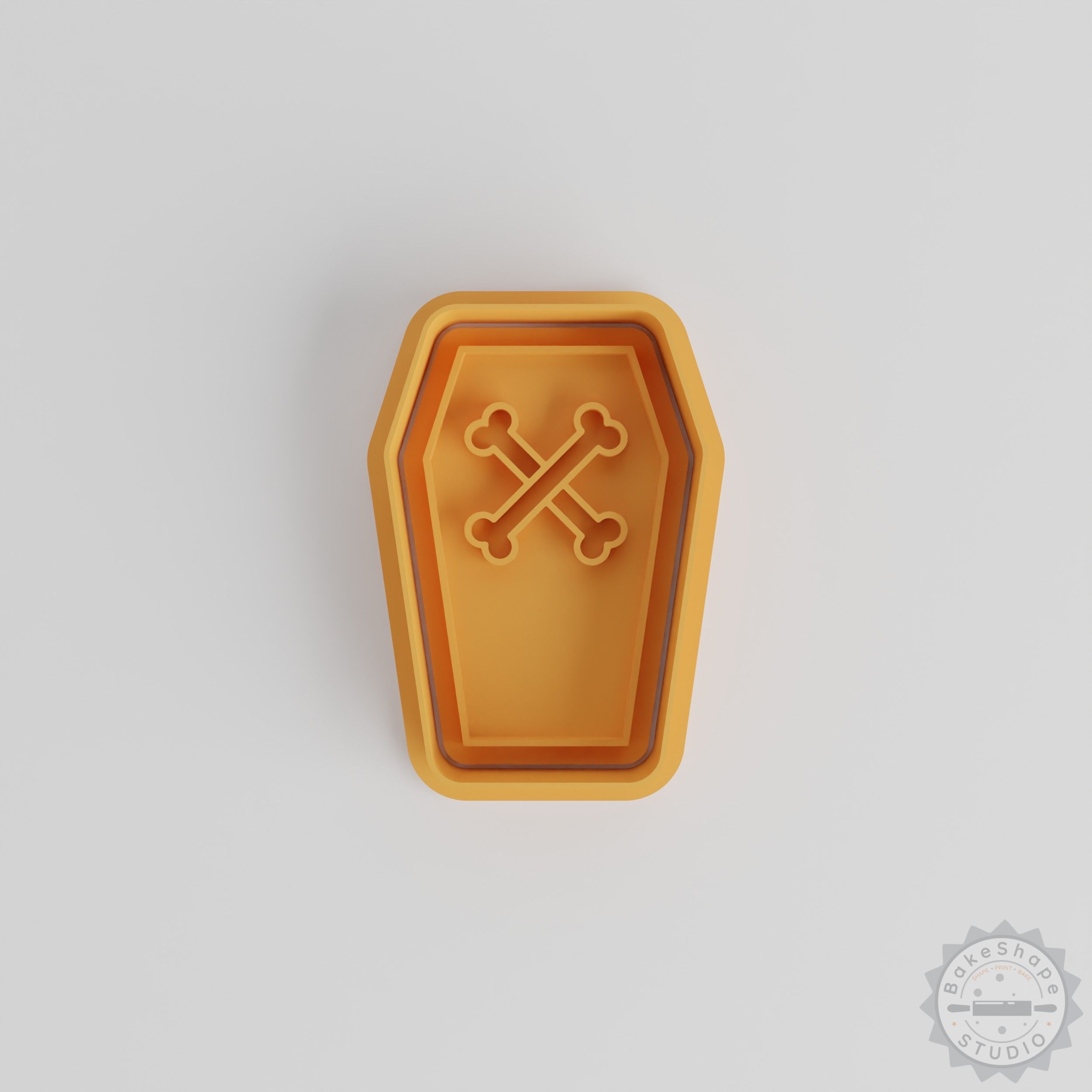 Halloween Coffin Shape Cutter & Stamp Set, Cookie & Fondant Mold, 6-Piece, S/M/L Sizes