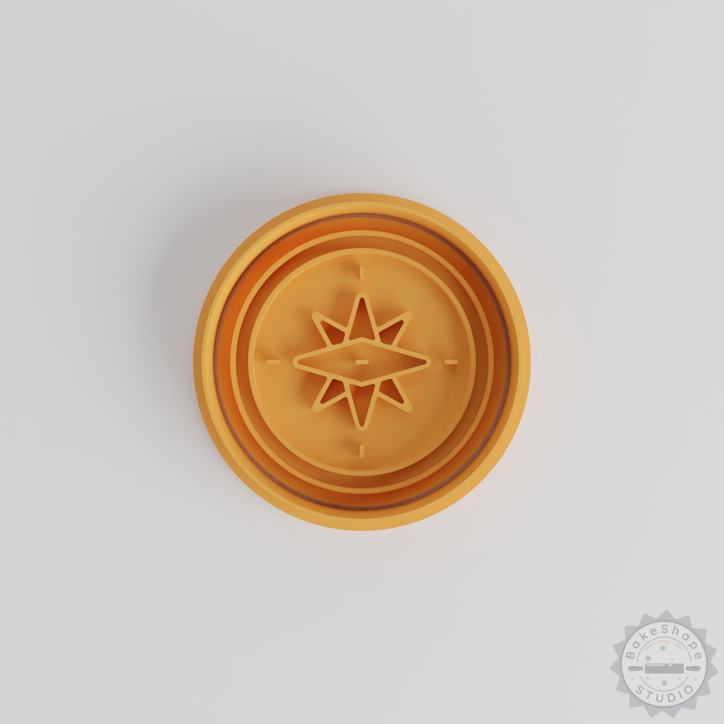 Compass Shape Cutter & Stamp Set, 6-Piece, S/M/L, for Cookies & Fondant