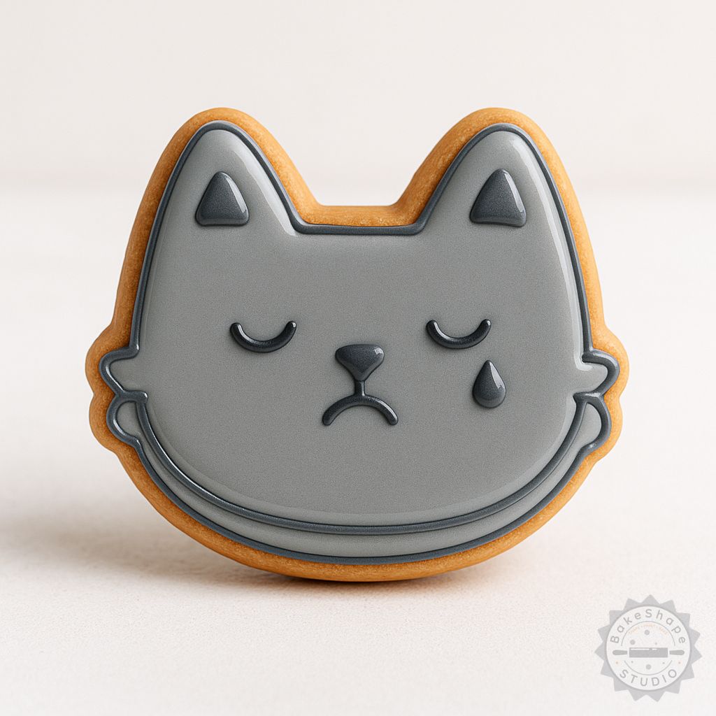 Cry shape tear drop cookie cutter and stamp STL set for 3D printing and fondant decorating