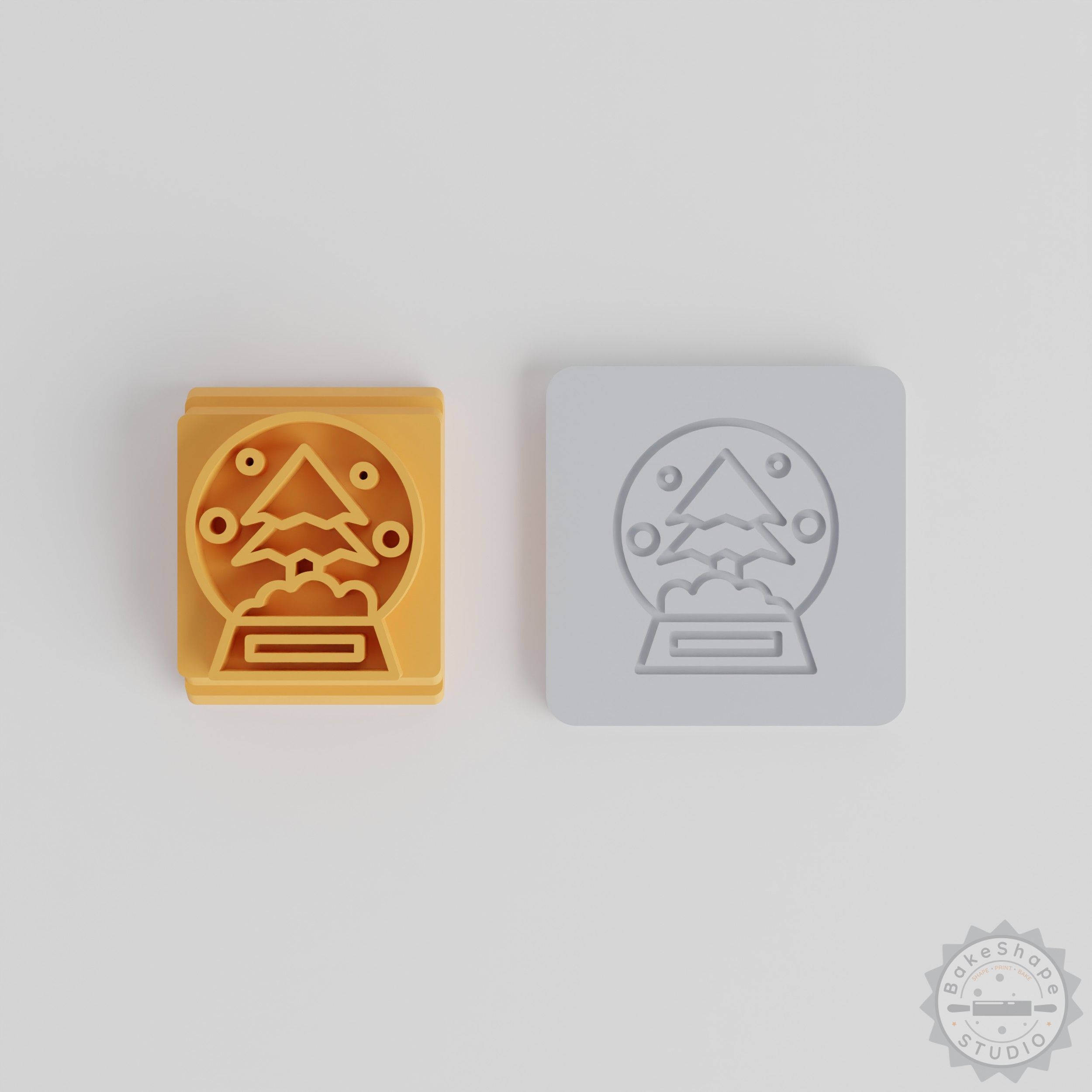 Snowglobe Stamp Tile Set, 5 Piece Bundle, Perfect for Clay, Cookies, Fondant, Features 20-40mm Motif Sizes