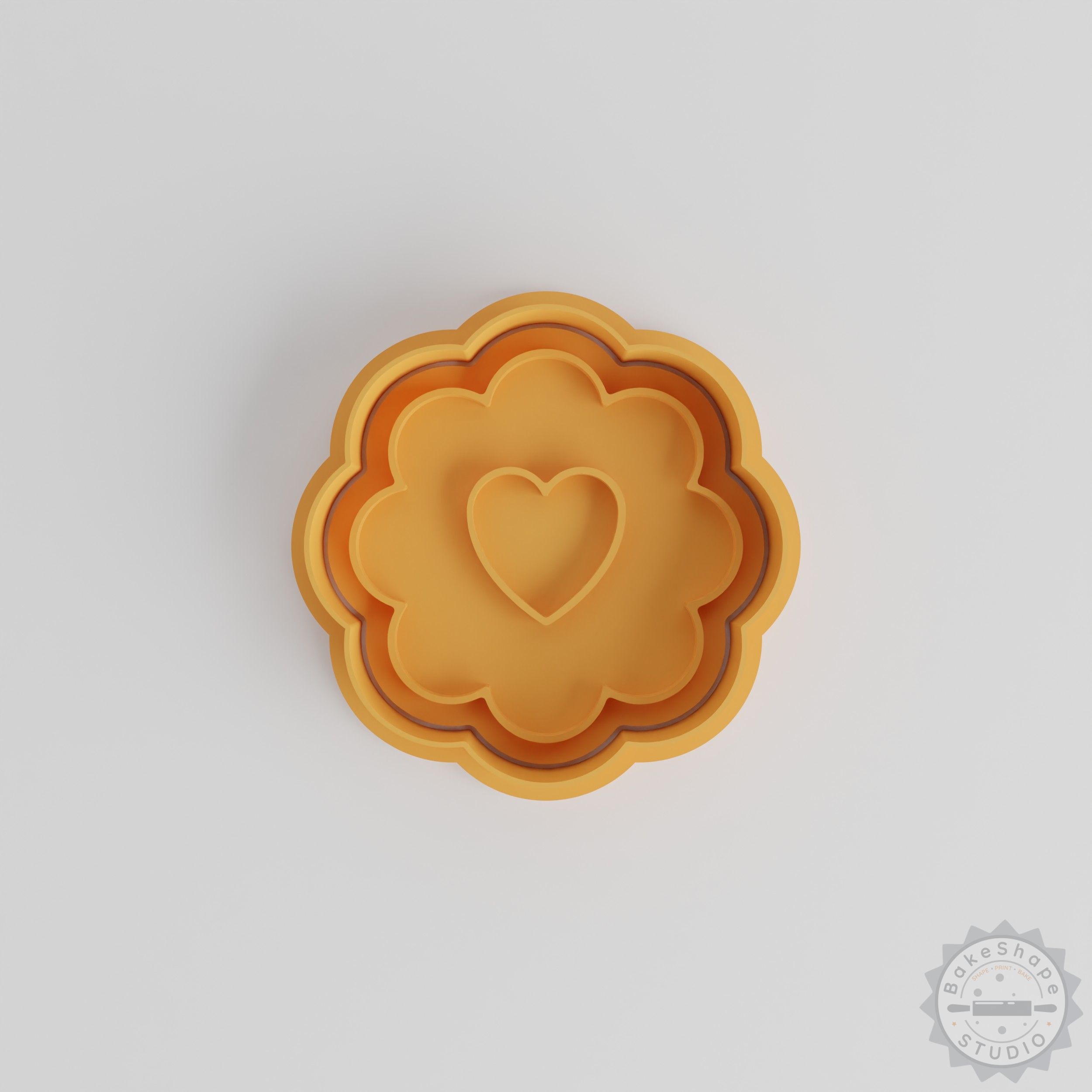Love Insignia Cookie Cutter and Stamp Set, Heart Symbol Design, 6 Pieces, Perfect for Cookies and Fondant
