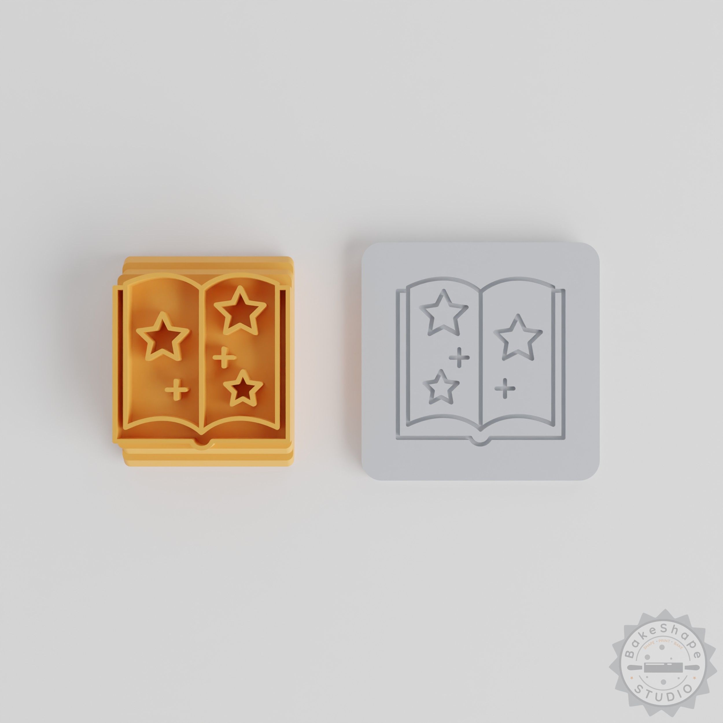 Magic Book Stamp Tile Set, 5 Motif Sizes 20-40mm for Clay, Cookie, Fondant Crafting