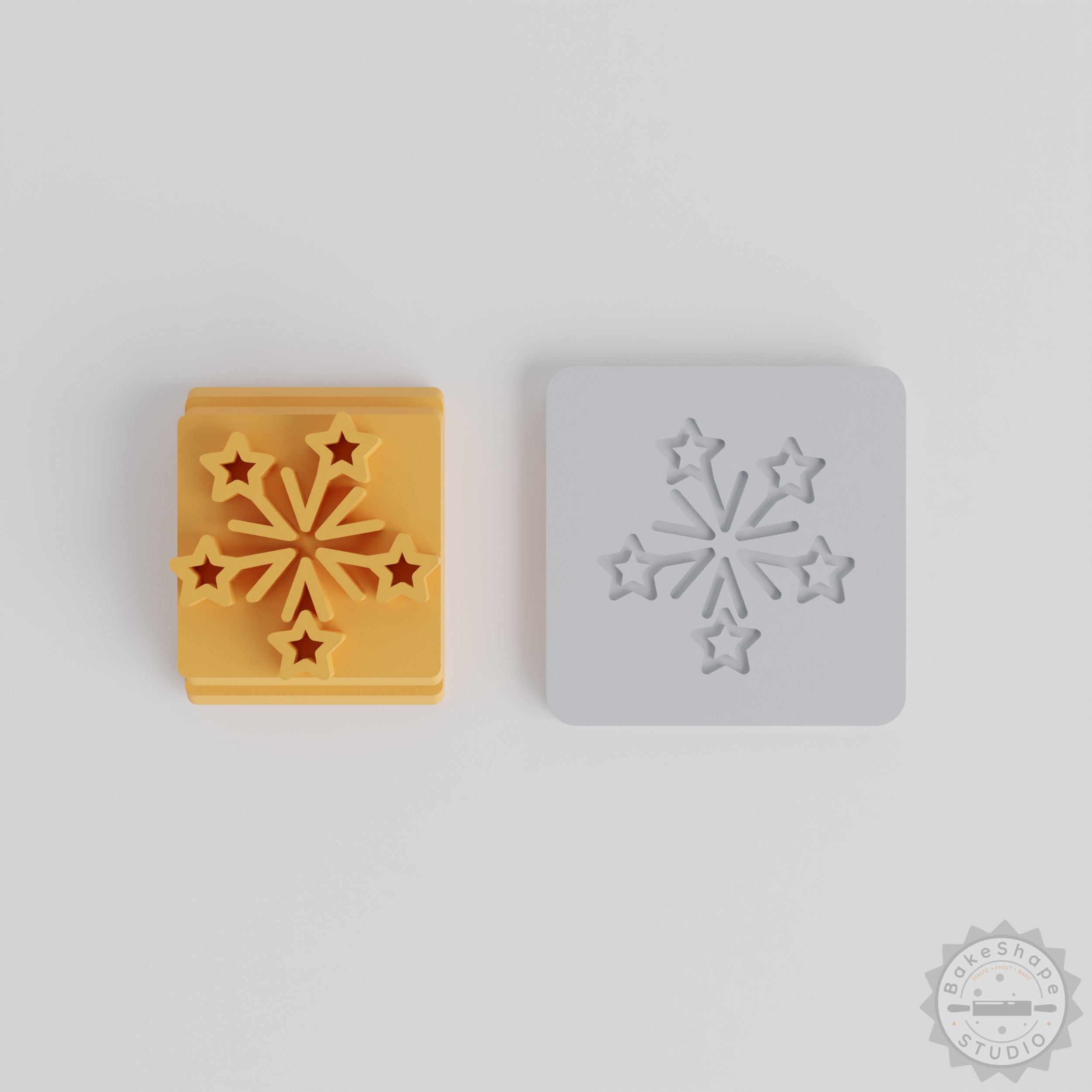 Shooting Stars Stamp Set, 5-Piece Stamp Tile for Clay, Cookie, Fondant Decoration, Celebration and Christmas Themes
