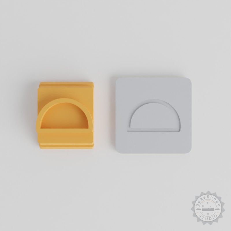 Semi Circle Stamp Tile Set, 5 Sizes 20-40mm, Perfect for Clay, Cookies, Fondant