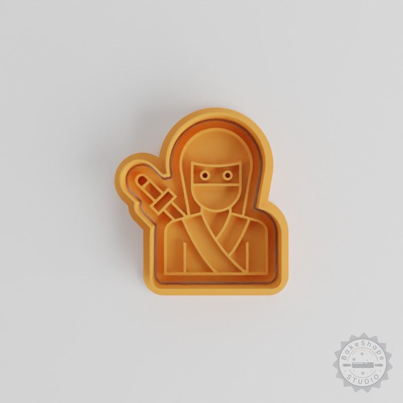 Ninja Shape Cutter and Stamp, 6-Piece Set for Cookies and Fondant, S/M/L Sizes