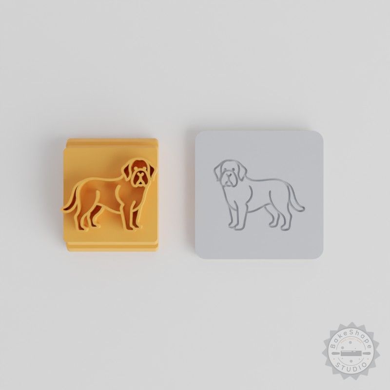Saint Bernard Stamp Tile Set, 5 Sizes, Perfect for Clay and Fondant, Animal Design