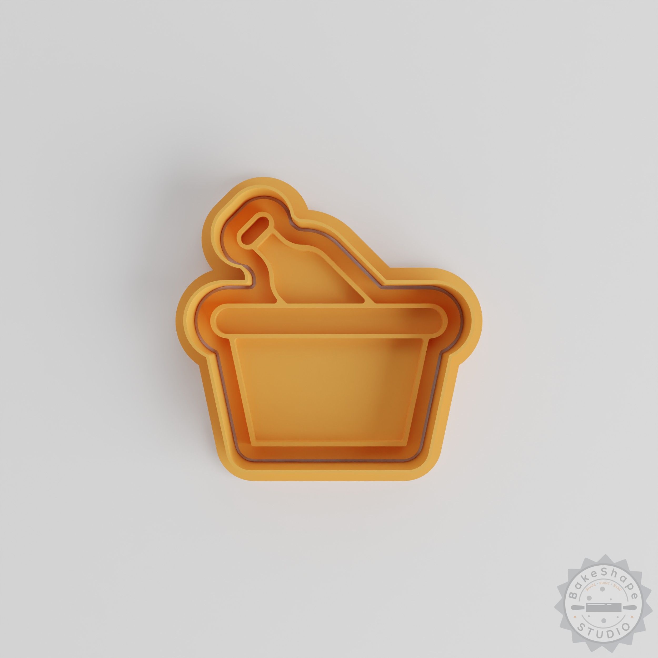 Wine Bucket Shape Cutter & Stamp Set, Perfect for Cookies & Fondant, 6 Pieces S/M/L, Party Celebration Theme