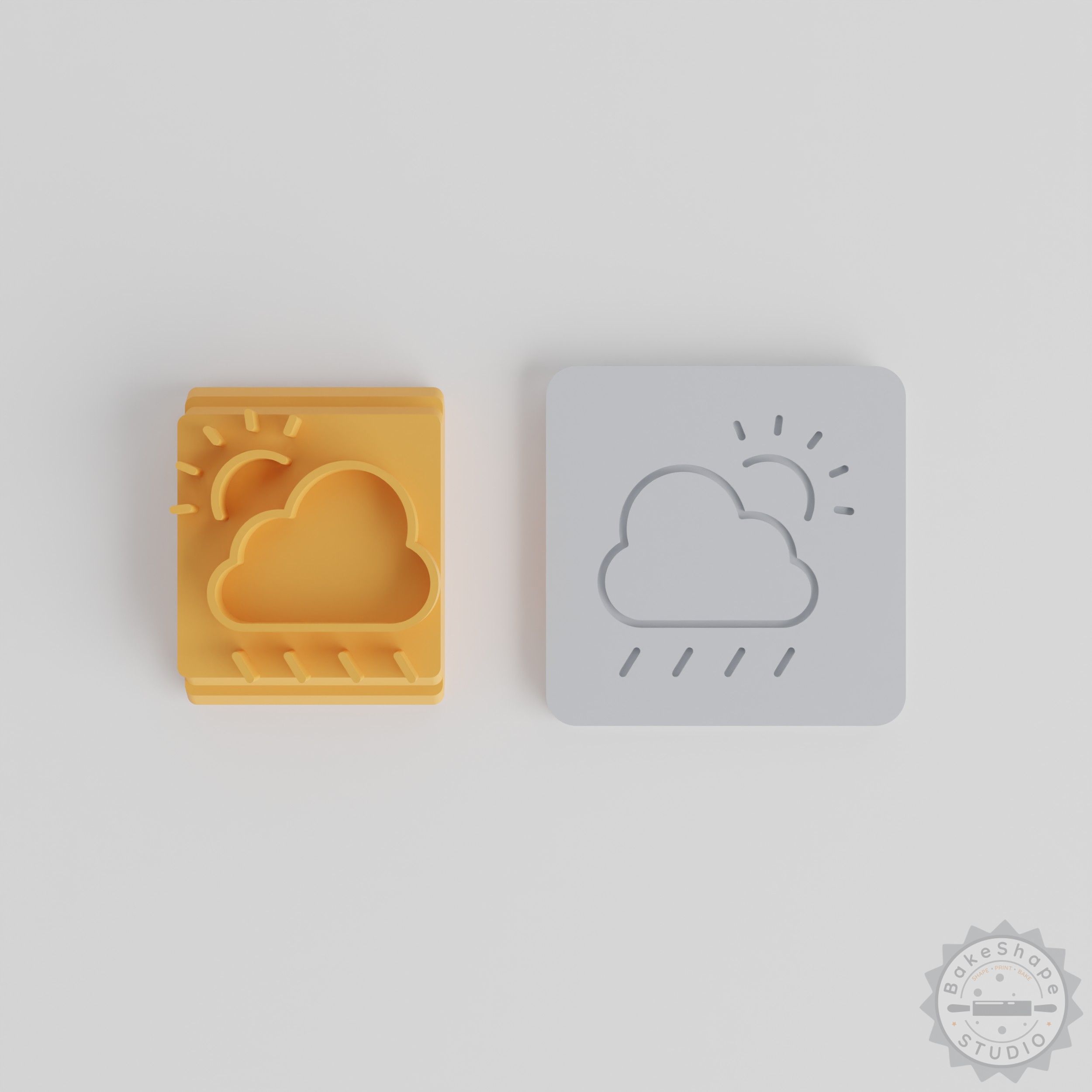Sunny Weather Motif Stamp Tile Set, 5 Sizes for Clay, Cookies, Fondant Crafting