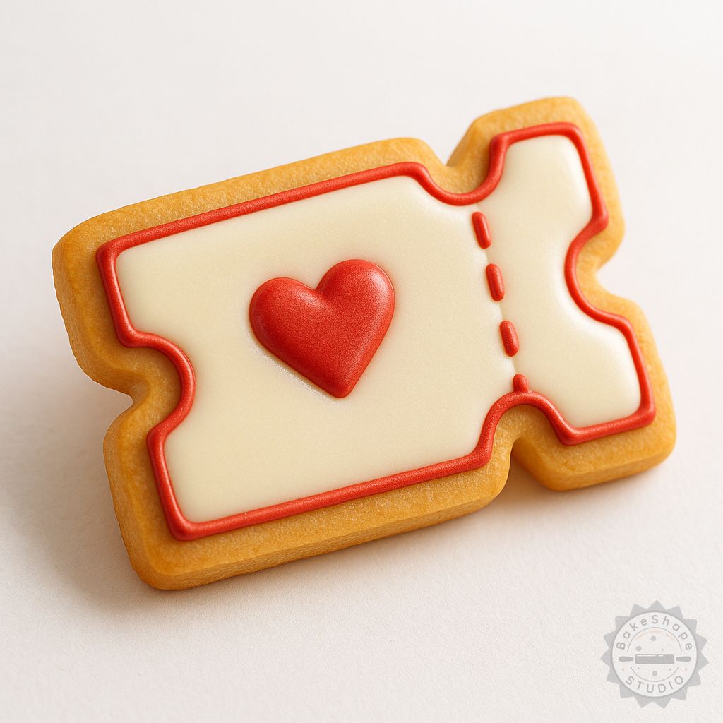 Heart Voucher cookie cutter and stamp set STL for 3D printing, including small, medium, and large heart shapes