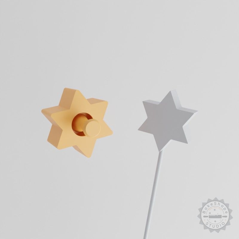 Hexagram Cake Pop Mold, Star Shape 2-Piece Set, Six Point Star, Geometric Baking Mold