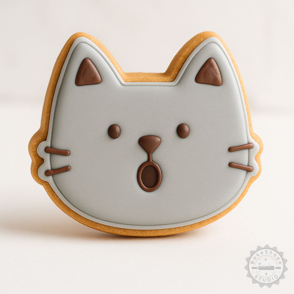 WOW Surprise Face cookie cutter and stamp set STL for creating cookies and fondant decorations in small, medium, and large sizes