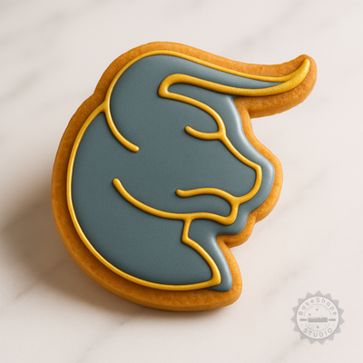 Decorated example 1 of Taurus Zodiac Cookie Cutter Set, 6-Piece, Bull Symbol Stamp, Astrology Shape for Cookies, Fondant in S/M/L Sizes