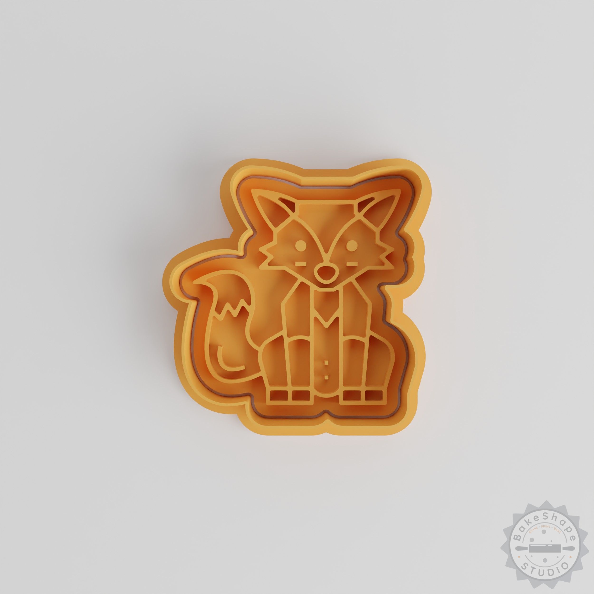 Fox Shape Cutter & Stamp Set, Cookie & Fondant Decorating Bundle, 3 Sizes, Animal Wildlife Theme