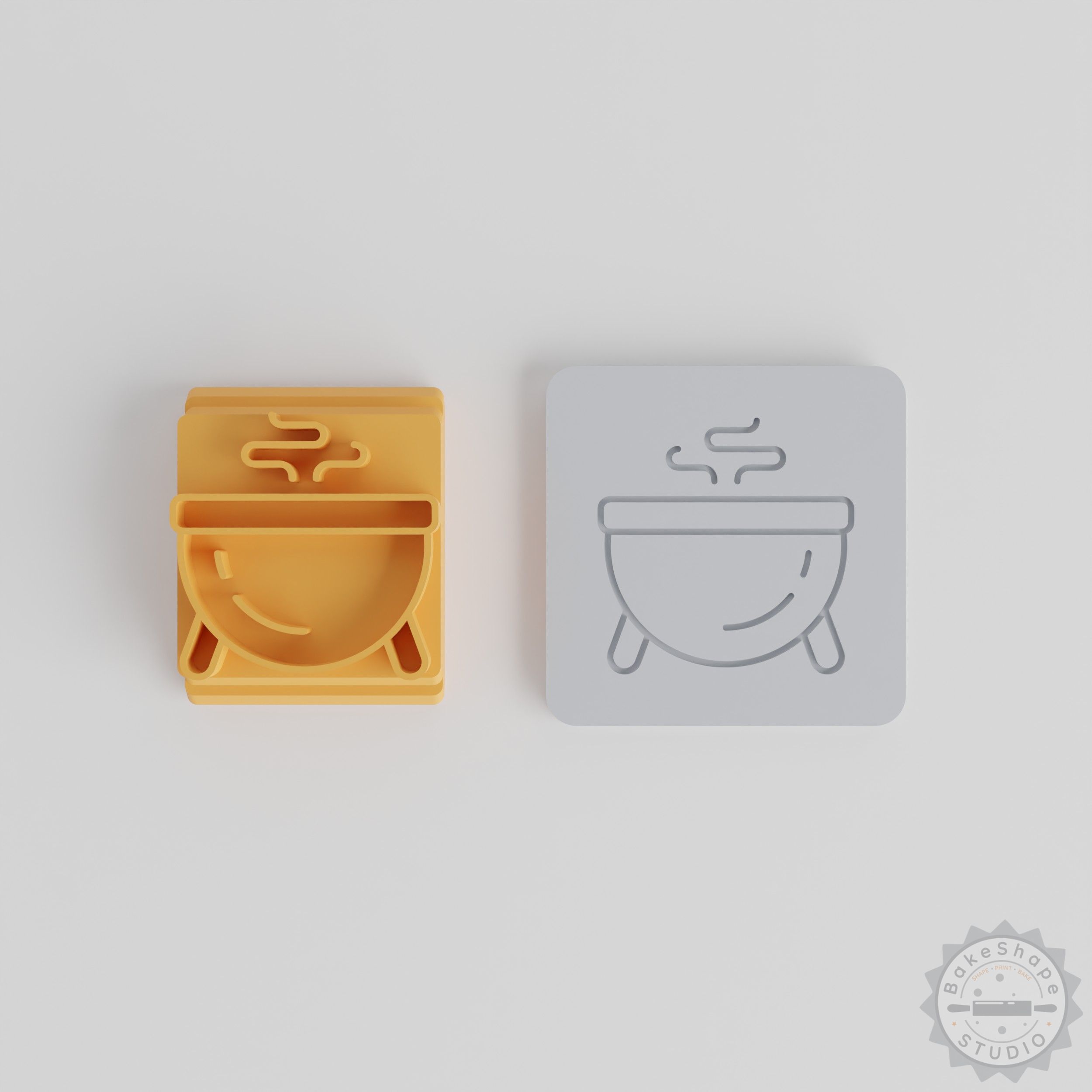 Halloween Cauldron Stamp Tile Set, 5 Sizes for Clay, Cookie, Fondant Crafting