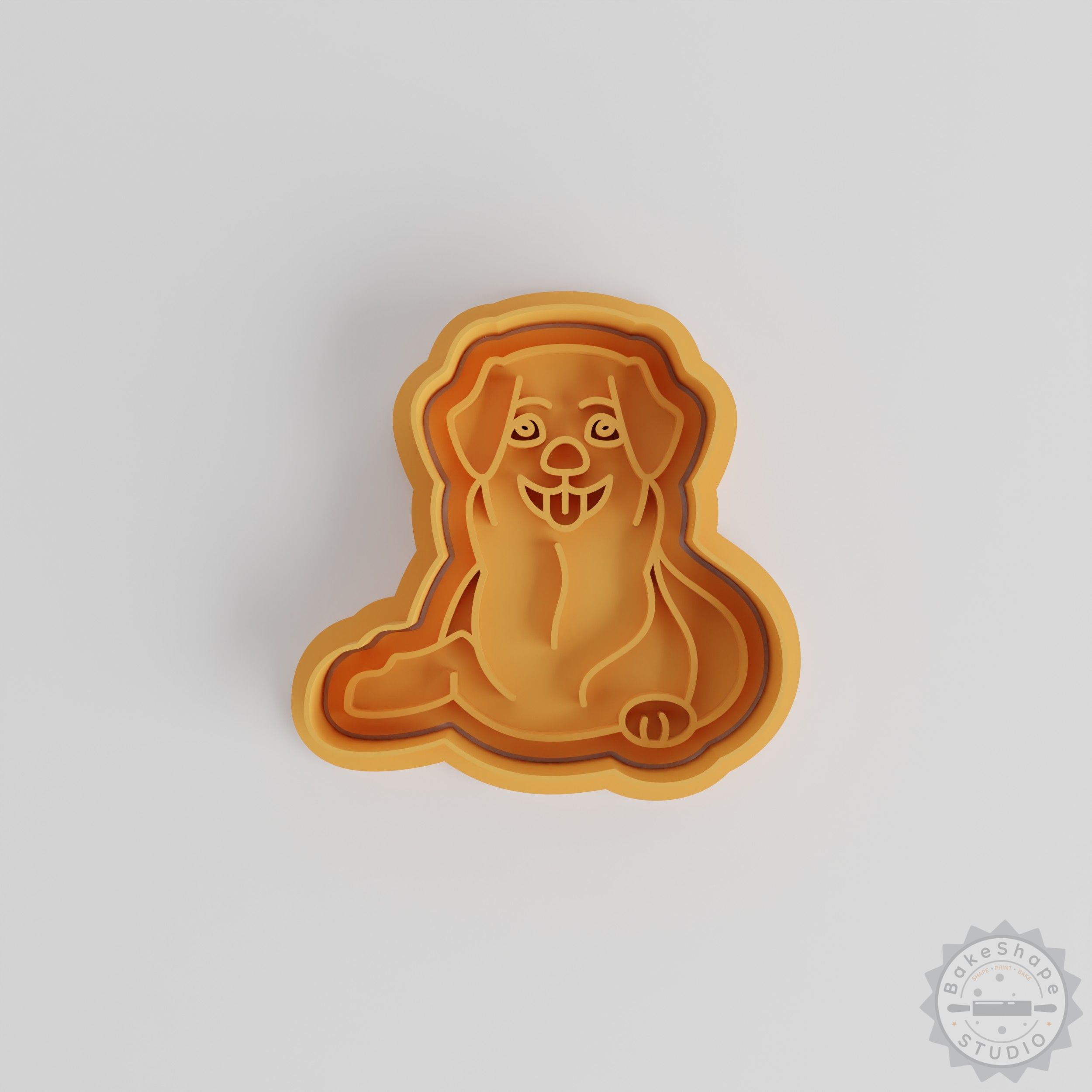 Golden Retriever Shape Cutter & Stamp Set, 6-Piece, Cookie & Fondant, Animal Theme, 3 Sizes