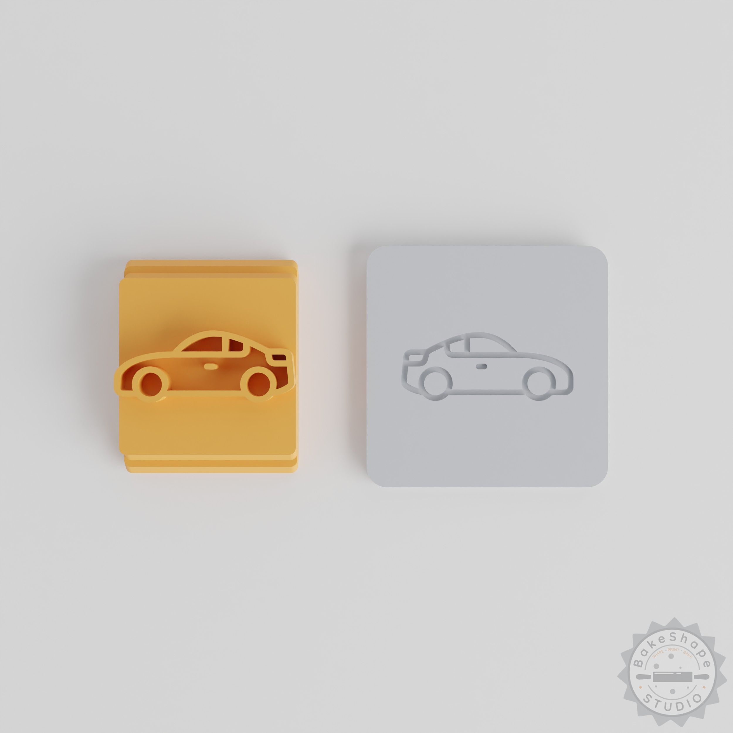 Super Car Stamp Tile Set, 5 Pieces, Perfect for Clay, Cookies, Fondant, 5 Motif Sizes