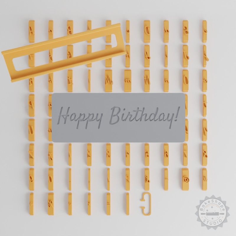 Satisfy Font Tiles Set for Clay, Cookies & Fondant, 1/2" Font Size, 80 Pieces