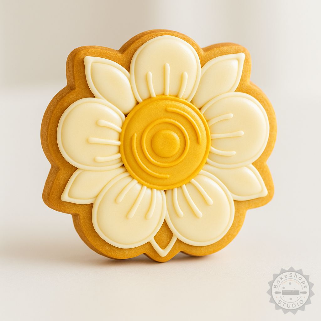 Flower shape cutter and stamp set STL for cookies and fondant 3D printing in three sizes