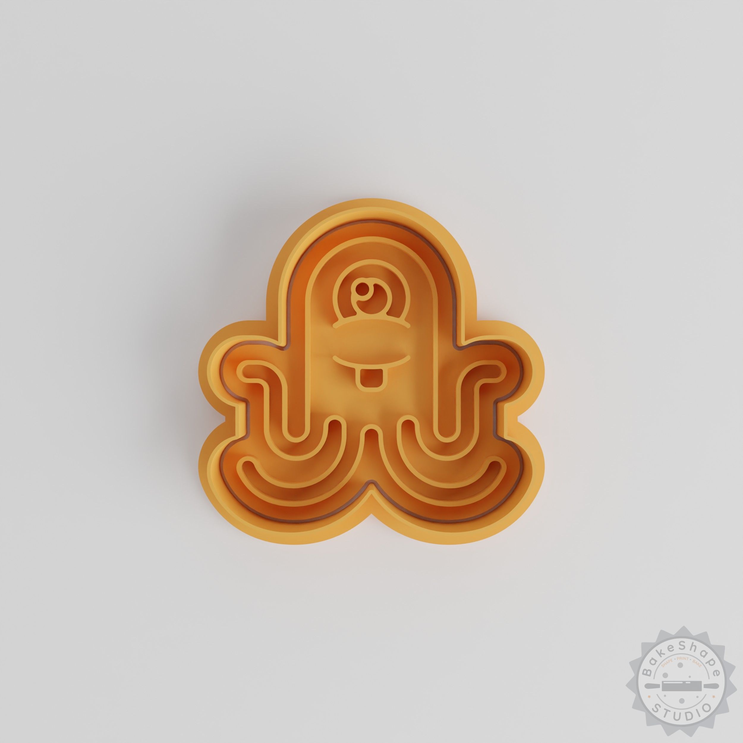 Tentacle Monster Cookie Cutter and Stamp Set, 6 Pieces, Alien Cartoon Creature, S/M/L Sizes