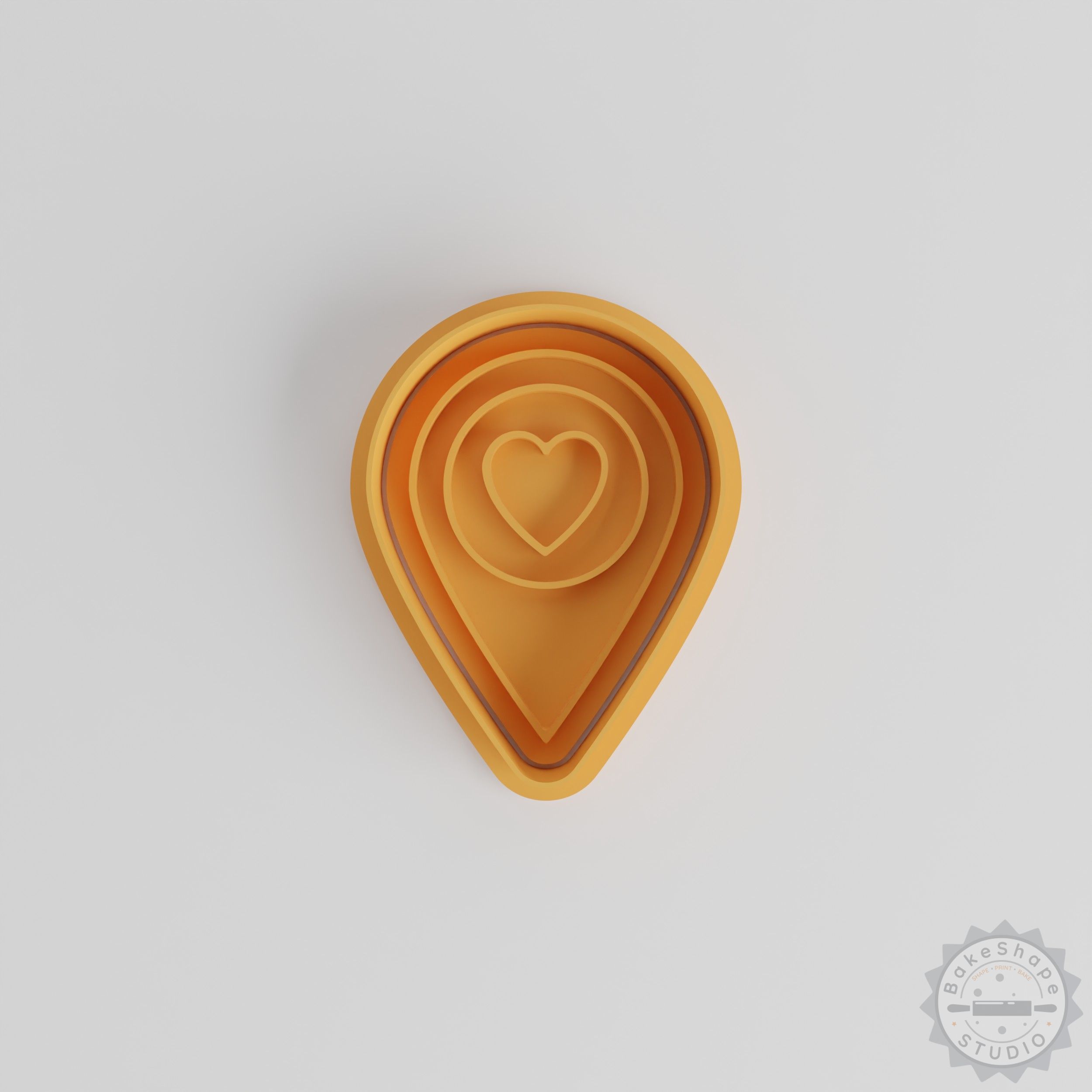 Favorite Location Cookie Cutter Set, Heart Stamp & Shape, S/M/L Sizes, 6 Piece Baking Tool Kit