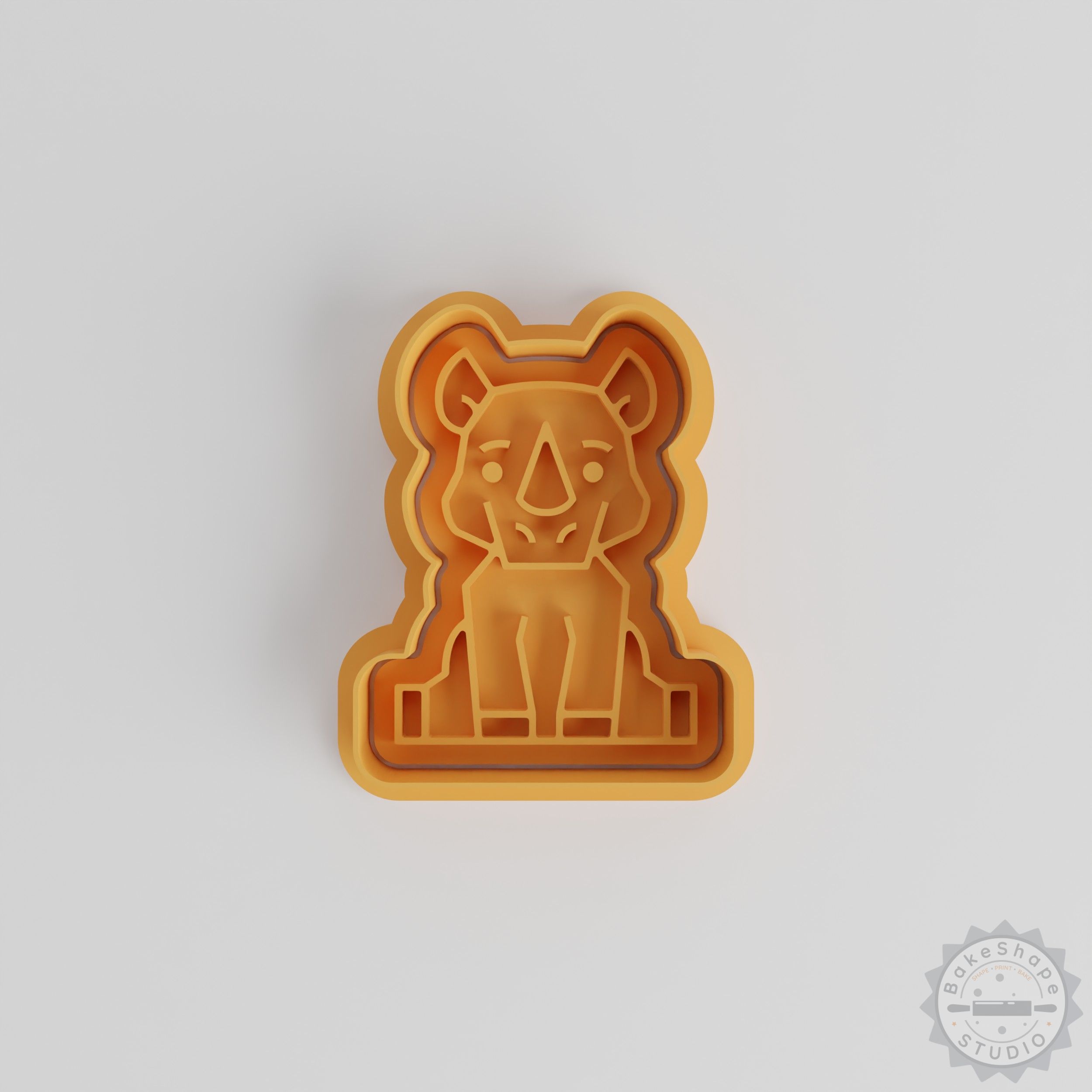Rhino Cookie Cutter & Stamp Set, 6-Piece Animal Shape, Perfect for Baking & Fondant, Wildlife Design