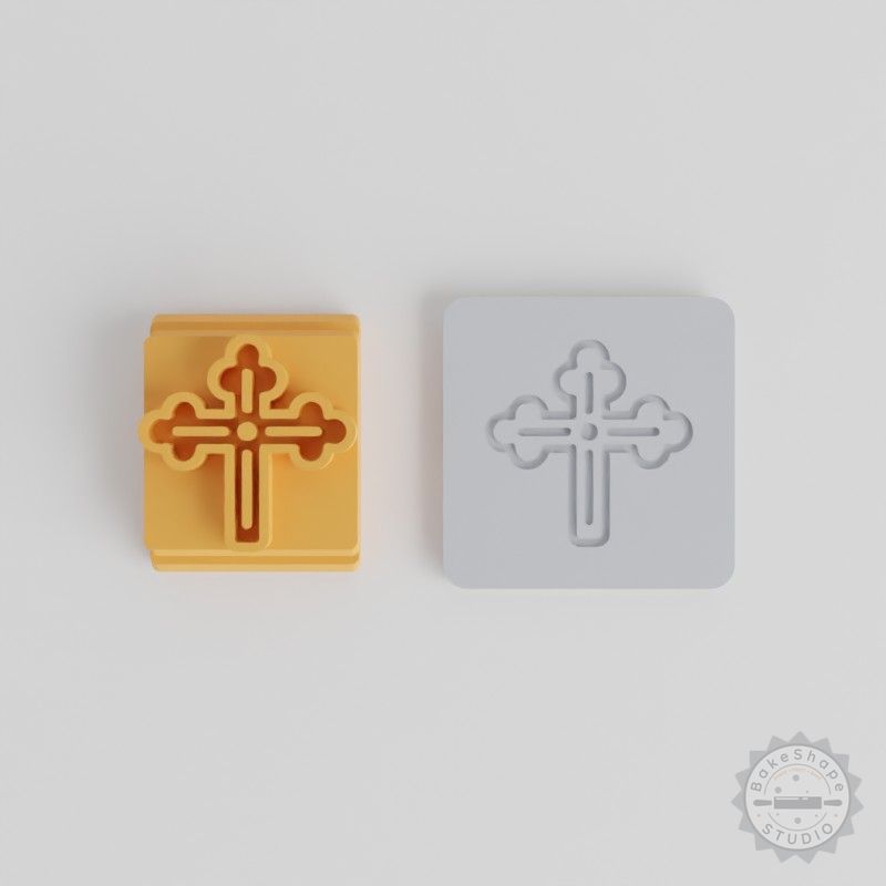 Cross Stamp Tile Set for Clay, Cookies, Fondant, 5 Motif Sizes, Irish Celtic Saint Patrick Design