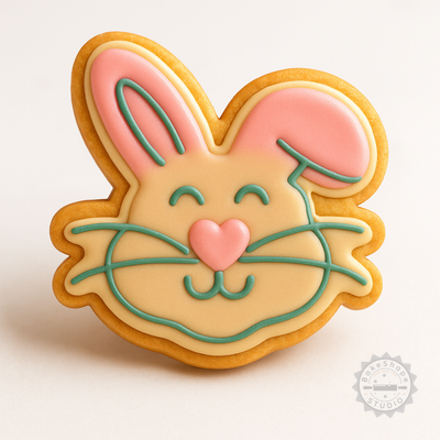 Decorated example 1 of Easter Bunny Shape Cutter and Stamp Set, Perfect for Cookies and Fondant, S/M/L Sizes